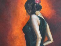 Ballerina di Flamenco  Olio su pannello telato - 40 x 50
